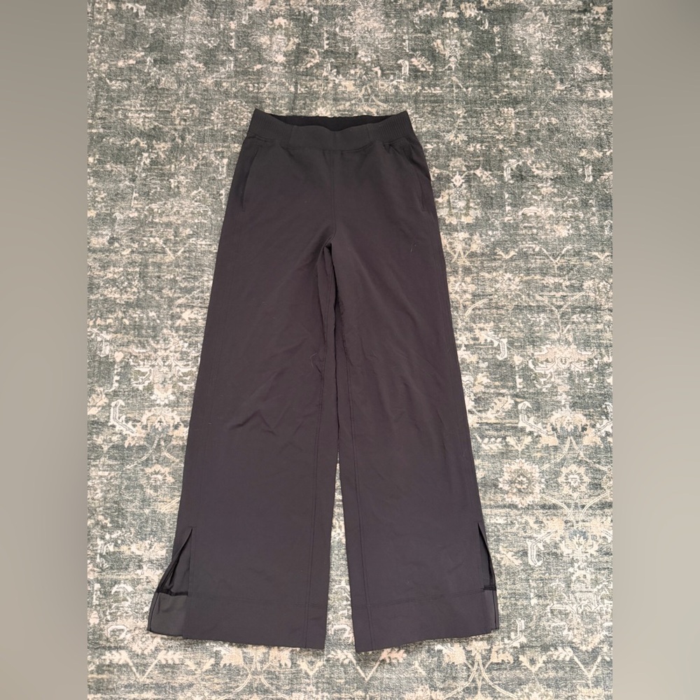 Lululemon Wide-Leg Black Women's Pants with Side Slits